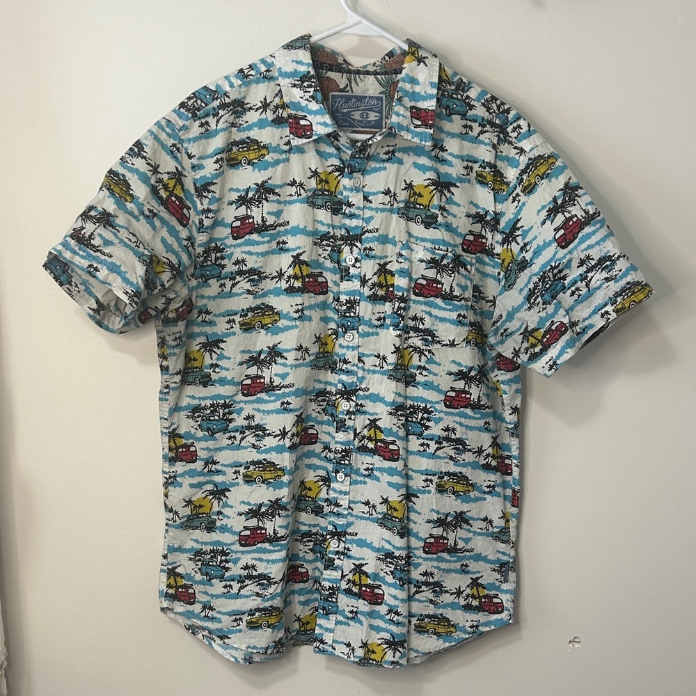 Men's Scenic Print Button-Down‎ Shirt size XL